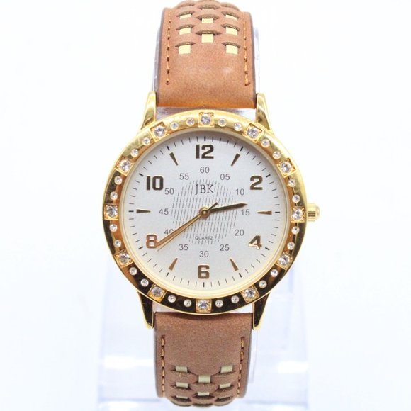 JBK Jacqueline Kennedy Watch Womens Gold Tone Stainless Steel Classic White Dial - Picture 1 of 8